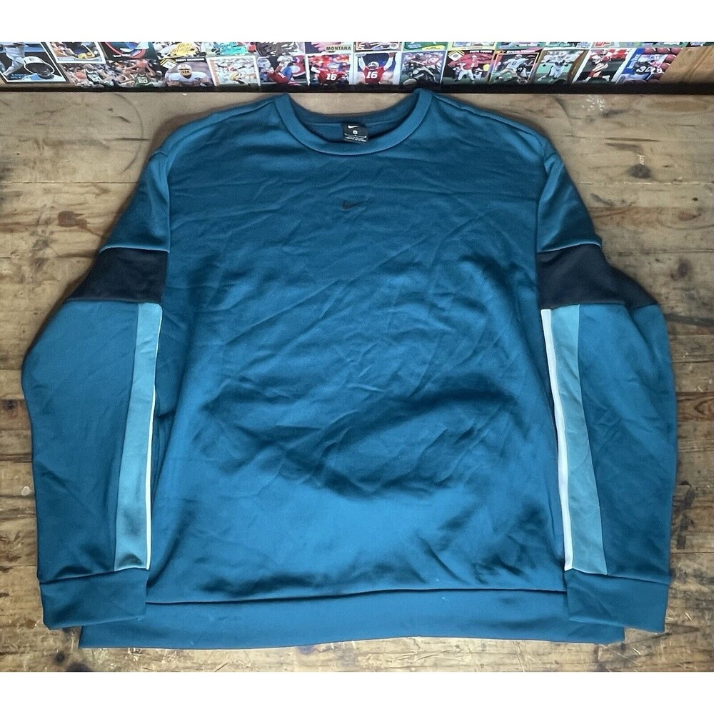 Nike Dri Fit Therma Sweatshirt Thermal Men’s Medium Blue Center Check Warm